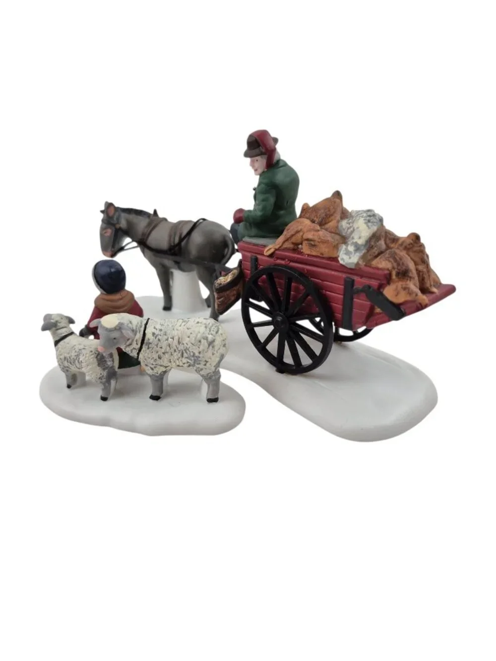 Department 56 Bringing Fleeces To The Mill 58190 Set of 2 Village Figures 1993